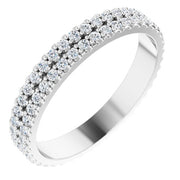 14K White 3/4 CTW Natural Diamond Eternity Band Size 6