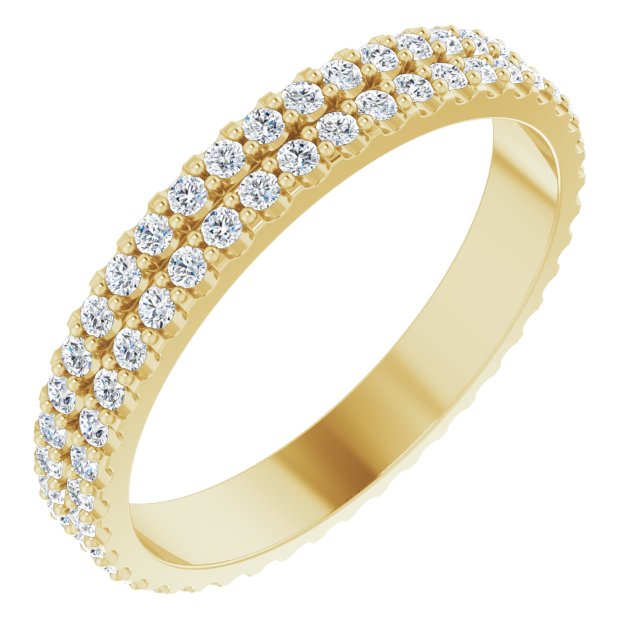 14K Yellow 3/4 CTW Natural Diamond Eternity Band Size 7