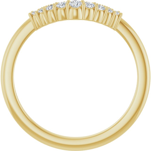 14K Yellow 1/6 CTW Natural Diamond Contour Band
