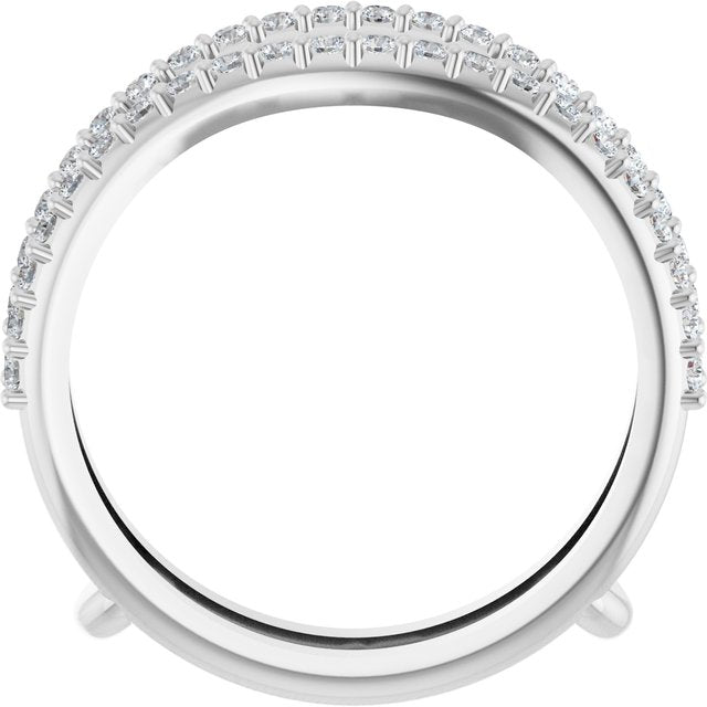 14k White 1/3 Ctw Lab-grown Diamond  Ring Guard