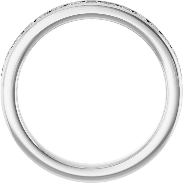 14k White 3/4 Ctw Natural Diamond Anniversary Band