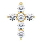 14k Yellow 1/6 Ctw Natural Diamond Cross Pendant