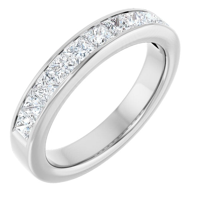 14k White 1 Ctw Diamond Anniversary Band