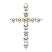 14K Yellow 1/4 CTW Lab-Grown Diamond Cross Pendant
