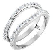 14k White 1/3 Ctw Lab-grown Diamond  Ring Guard