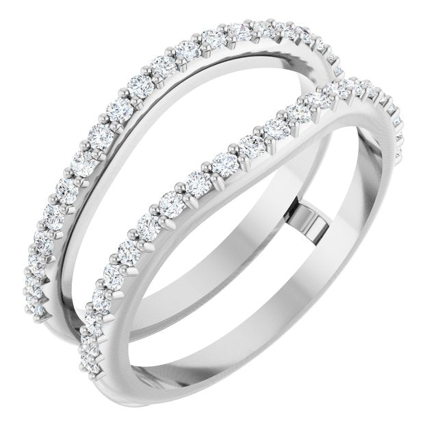 14k White 1/3 Ctw Lab-grown Diamond  Ring Guard