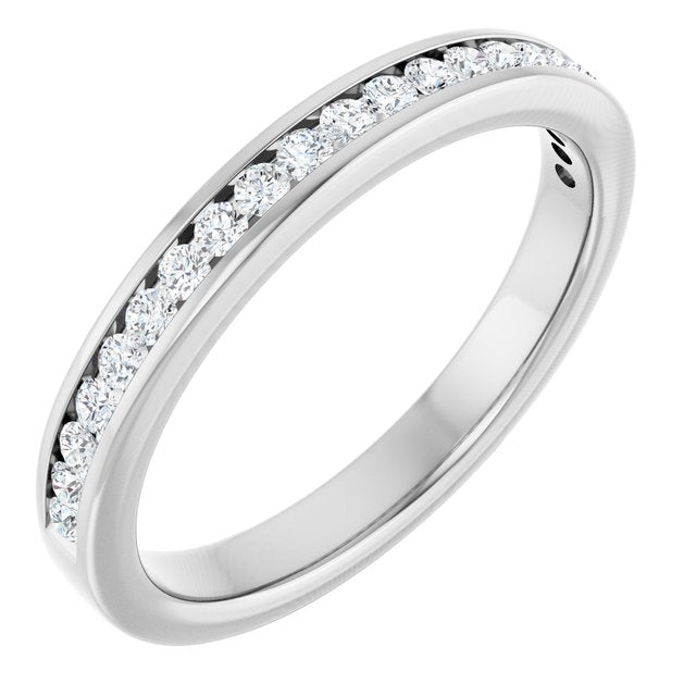 14k White 3/8 Ctw Natural Diamond Anniversary Band