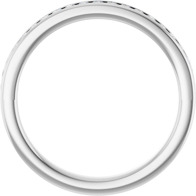 14k White 3/8 Ctw Natural Diamond Anniversary Band