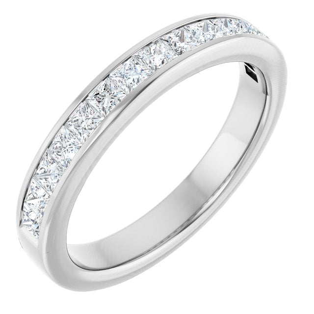 14k White 3/4 Ctw Natural Diamond Anniversary Band