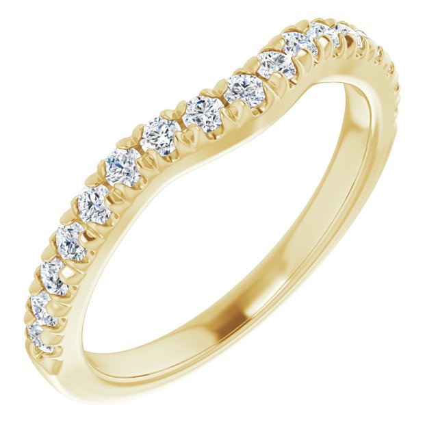 14K Yellow 3/8 CTW Natural Diamond Matching Band