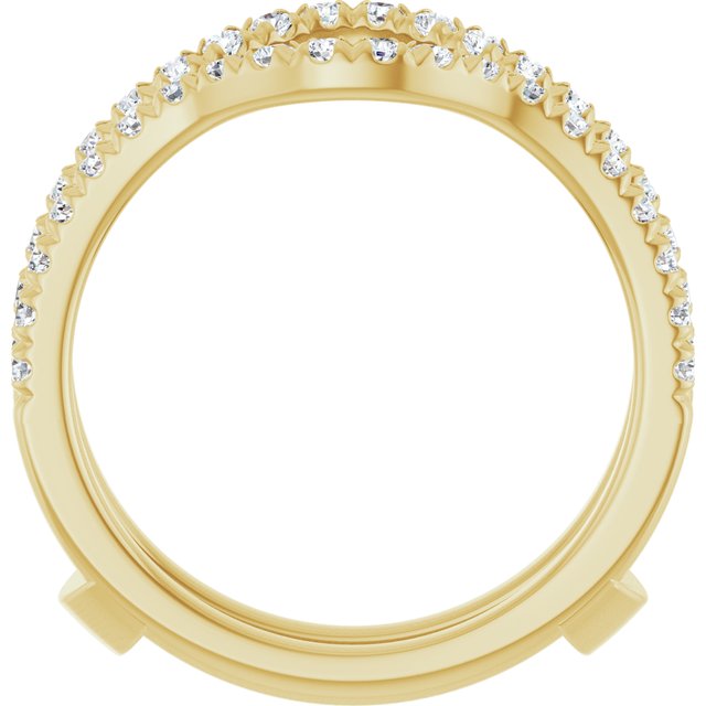14K Yellow 1/2 CTW Lab-Grown Diamond French-Set Ring Guard