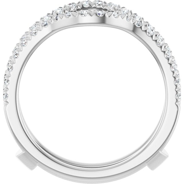 14K White 1/2 CTW Lab-Grown Diamond French-Set Ring Guard