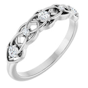 14K White 1/5 CTW Natural Diamond Stackable Ring