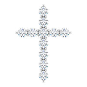 14K White 3/8 CTW Lab-Grown Diamond Cross Pendant
