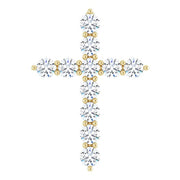 14K Yellow 3/8 CTW Lab-Grown Diamond Cross Pendant