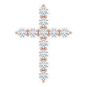 14K Rose 3/8 CTW Lab-Grown Diamond Cross Pendant