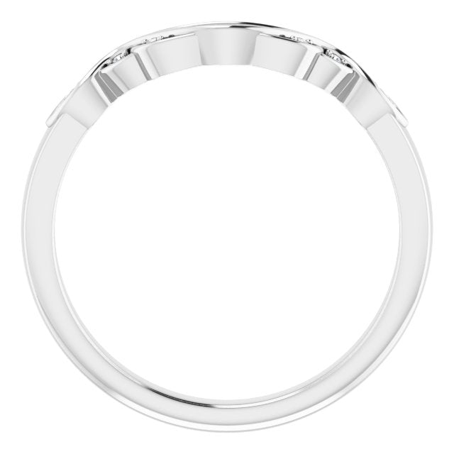 14K White .03 CTW Natural Diamond Matching Band