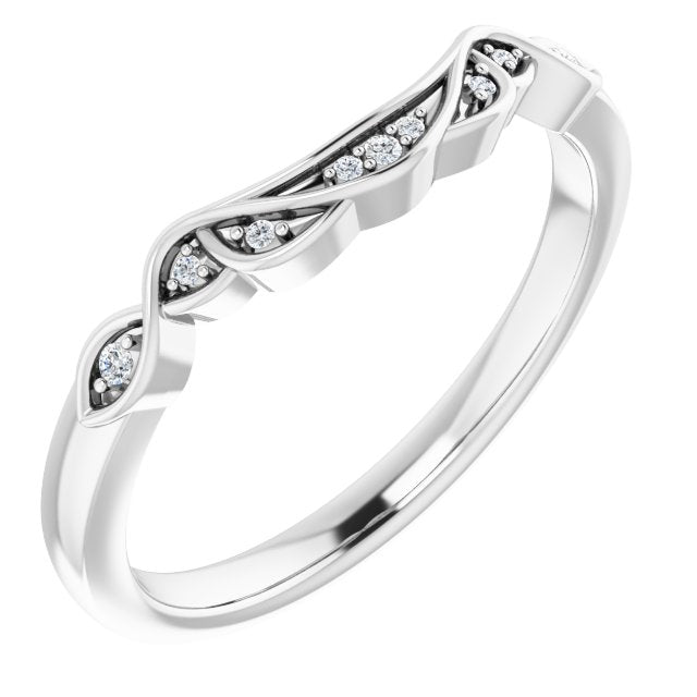 14K White .03 CTW Natural Diamond Matching Band