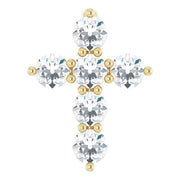 14K Yellow 1/4 CTW Lab-Grown Diamond Cross Pendant