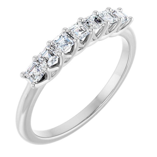 14k White 1/2 Ctw Natural Diamond Anniversary Band
