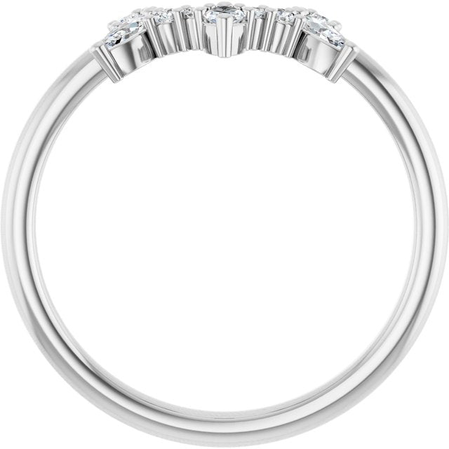 14K White 1/5 CTW Natural Diamond Contour Band