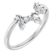 14K White 1/5 CTW Natural Diamond Contour Band