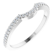 14k White 1/8 Ctw Natural Diamond Band