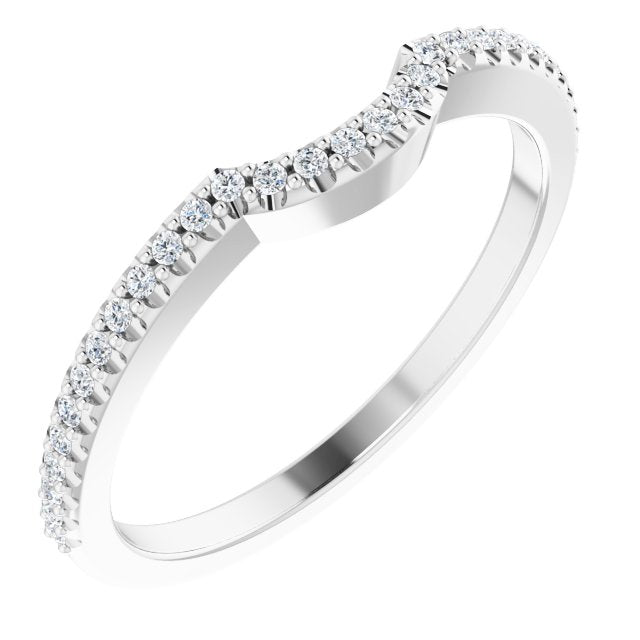 14k White 1/8 Ctw Natural Diamond Band