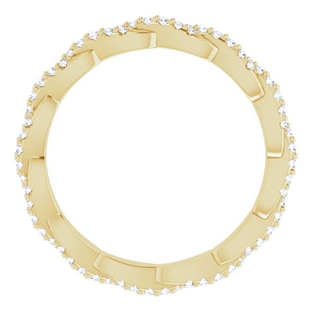 14K Yellow 1/4 CTW Natural Diamond Twisted Eternity Band Size 7