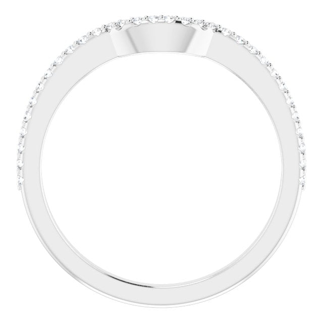 14k White 1/8 Ctw Natural Diamond Band