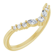 14K Yellow 1/5 CTW Natural Diamond Contour Band