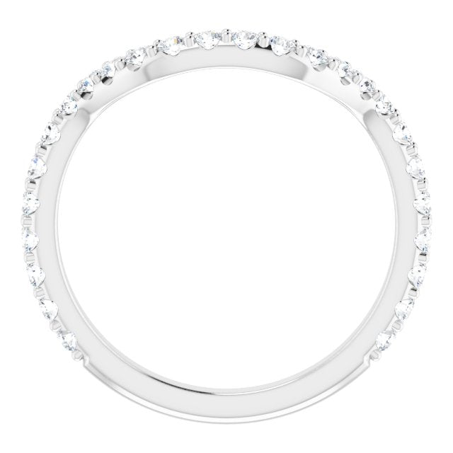 14K White 1/2 CTW Diamond Band for 7 mm Round Ring