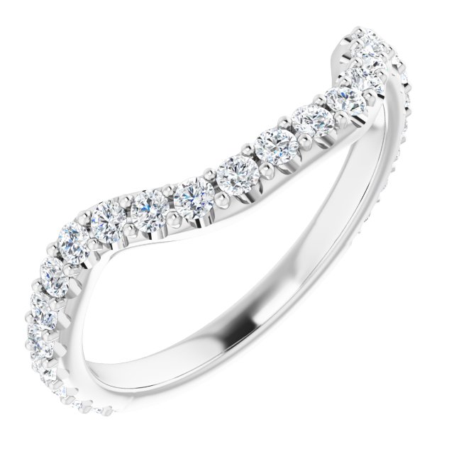 14K White 1/2 CTW Diamond Band for 7 mm Round Ring
