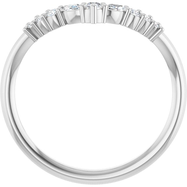 14K White 1/5 CTW Natural Diamond Contour Band