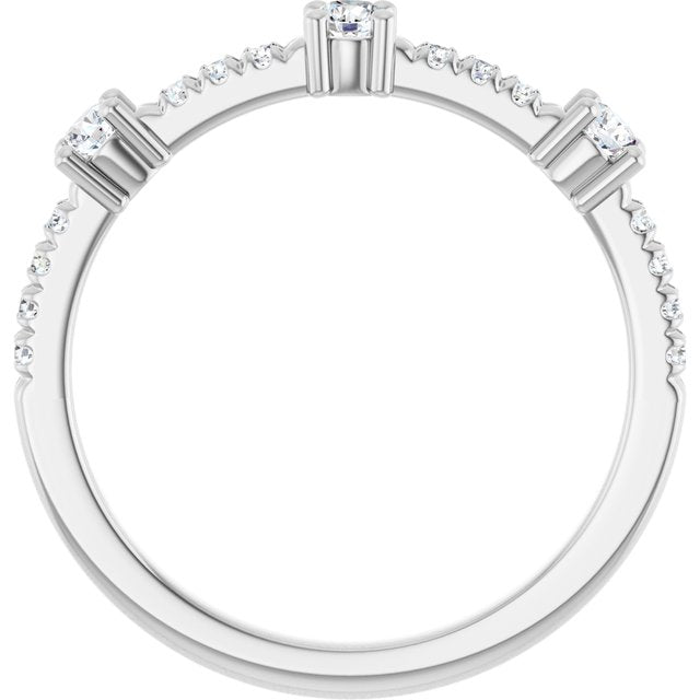 14K White 1/3 CTW Natural Diamond Anniversary Band