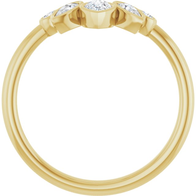 14K Yellow 3/8 CTW Lab-Grown Diamond Bezel-Set Contour Band