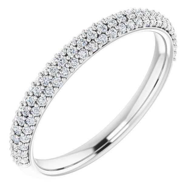 14K White 3/8 CTW Natural Diamond Matching Band