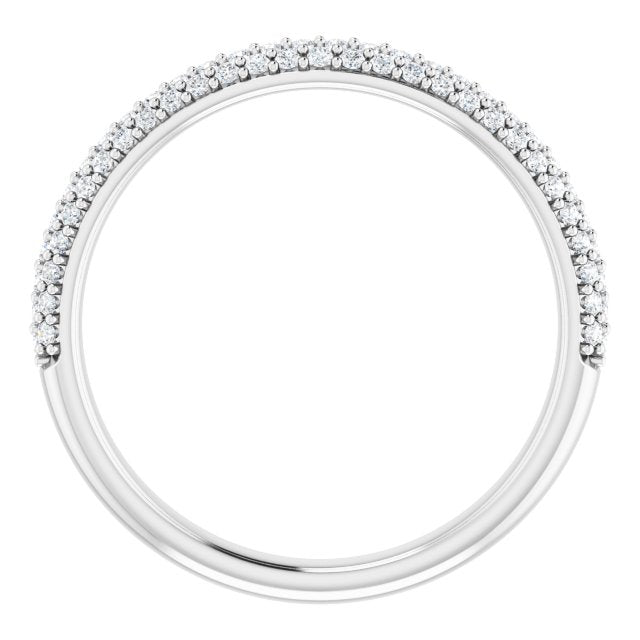 14K White 3/8 CTW Natural Diamond Matching Band