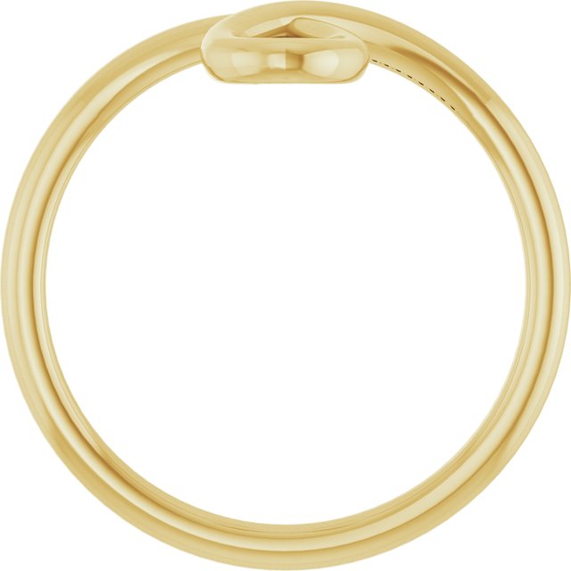 14K Yellow Looped Bypass Ring