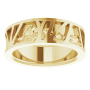 14K Yellow 7 mm Nature-Inspired Band Size 7.5