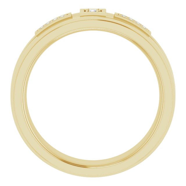 14K Yellow .06 CTW Natural Diamond Mens Band