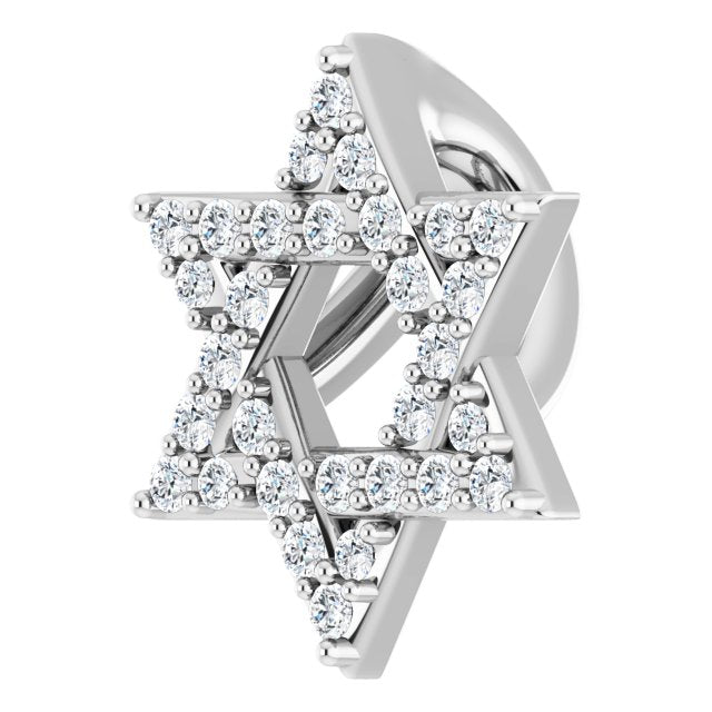14K White 1/10 CTW Natural Diamond Star of David Pendant