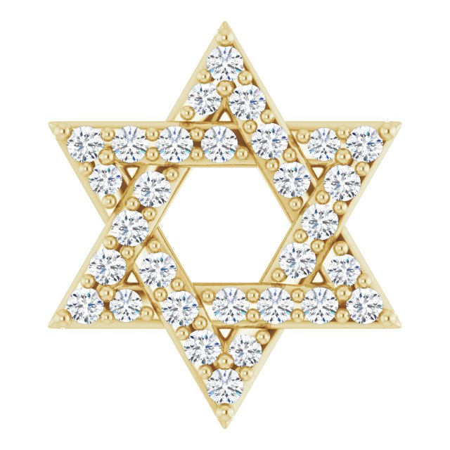 14K Yellow 1/10 CTW Natural Diamond Star of David Pendant