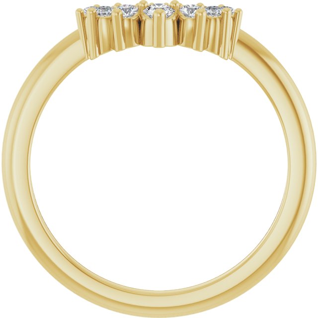 14K Yellow 1/6 CTW Lab-Grown Diamond Contour Band