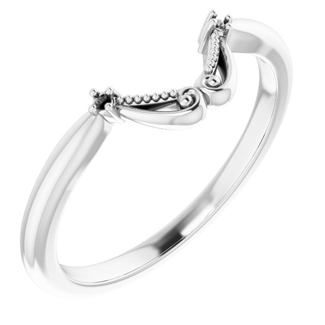 14K White .01 CTW Natural Diamond Band