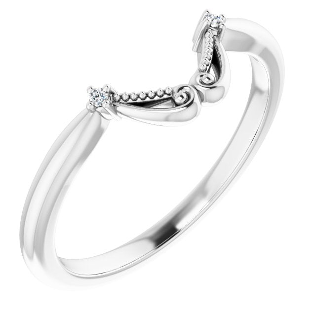 14K White .01 CTW Natural Diamond Band