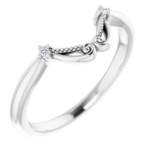 14K White .02 CTW Natural Diamond Band