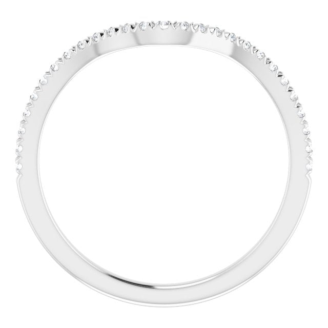 14K White 1/8 CTW Natural Diamond French-Set Matching Band