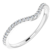 14K White 1/8 CTW Natural Diamond French-Set Matching Band