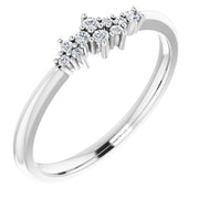 14k White .08 Ctw Natural Diamond Stackable Cluster Ring